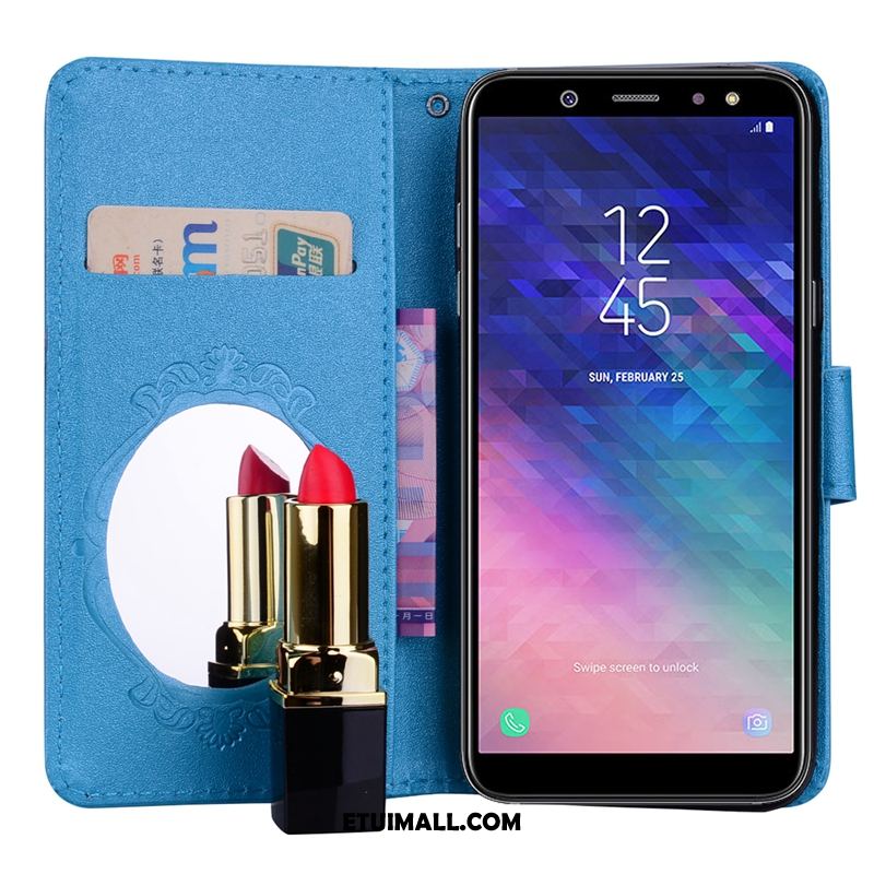 Etui Samsung Galaxy A6+ Wspornik Niebieski Skórzany Futerał Tendencja Gwiazda Futerał Dyskont