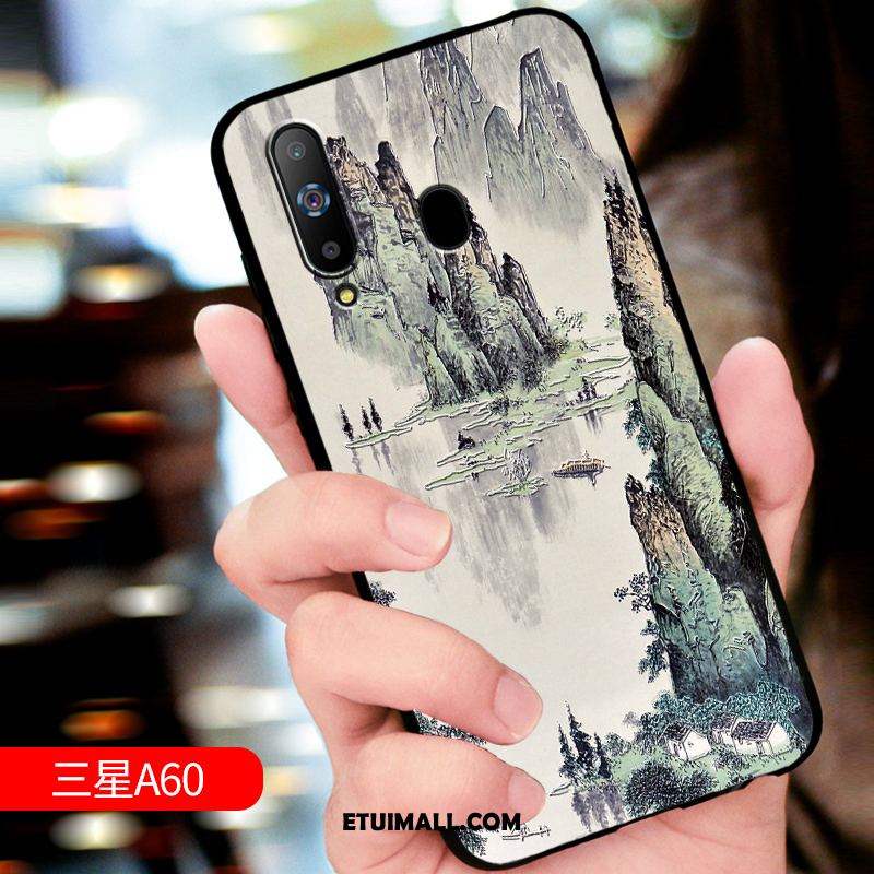 Etui Samsung Galaxy A60 Anti-fall Miękki Ochraniacz Telefon Komórkowy Relief Pokrowce Tanie