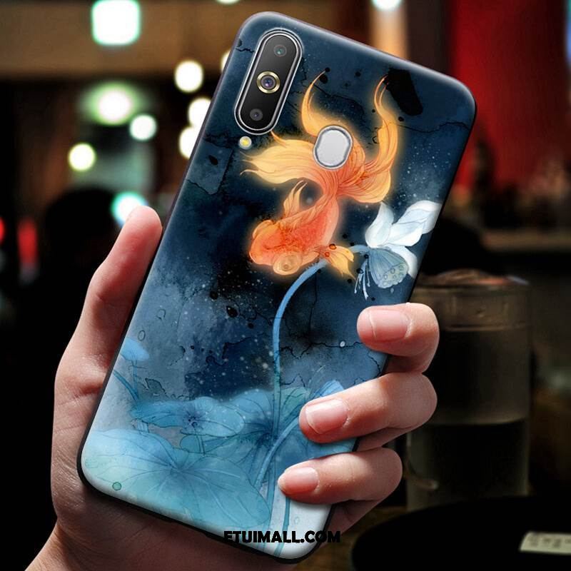 Etui Samsung Galaxy A60 Kreskówka Kreatywne Relief Silikonowe Niebieski Futerał Tanie