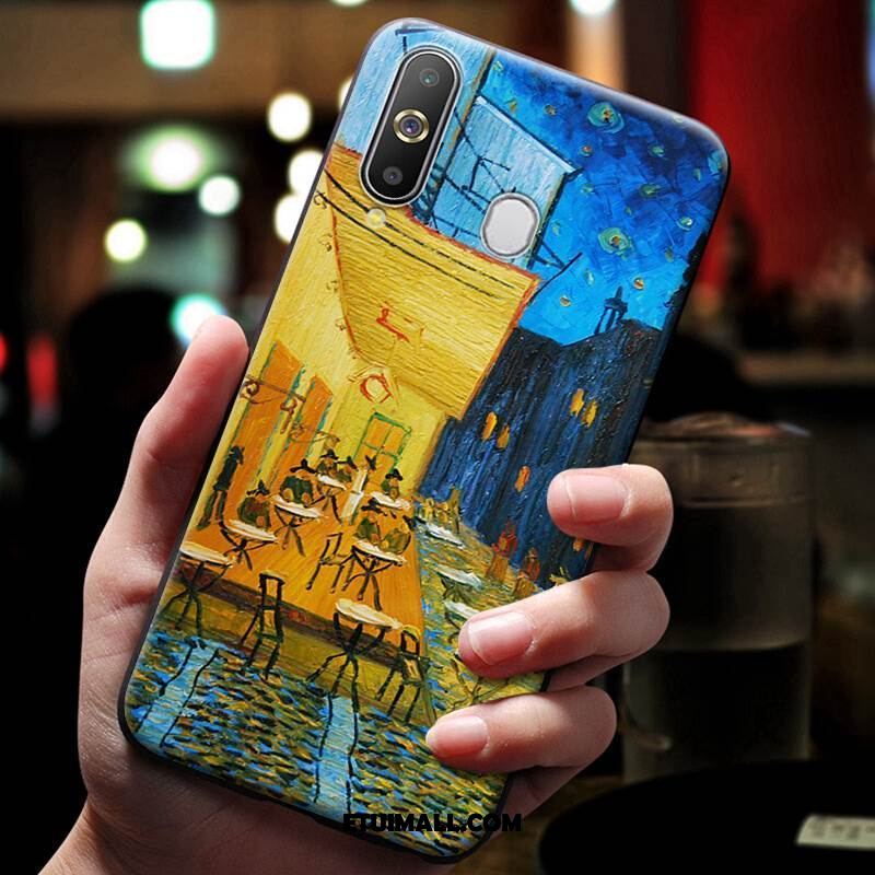 Etui Samsung Galaxy A60 Kreskówka Kreatywne Relief Silikonowe Niebieski Futerał Tanie