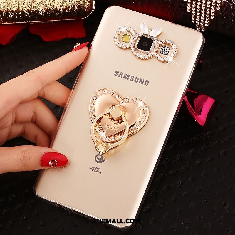 Etui Samsung Galaxy A8 Rhinestone Ring Złoto Ochraniacz Telefon Komórkowy Futerał Sklep