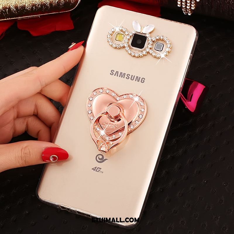 Etui Samsung Galaxy A8 Rhinestone Ring Złoto Ochraniacz Telefon Komórkowy Futerał Sklep