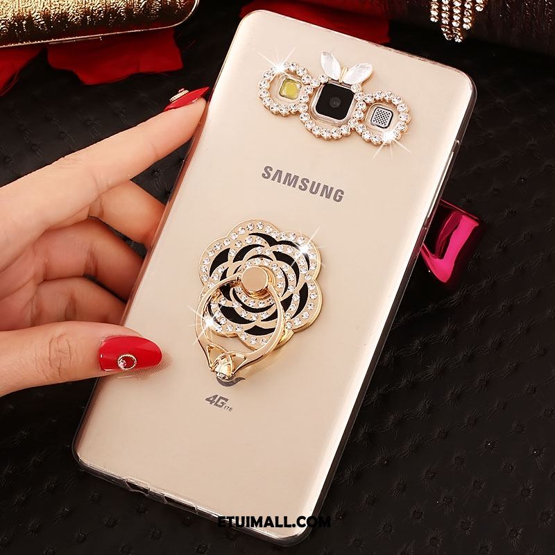 Etui Samsung Galaxy A8 Rhinestone Ring Złoto Ochraniacz Telefon Komórkowy Futerał Sklep