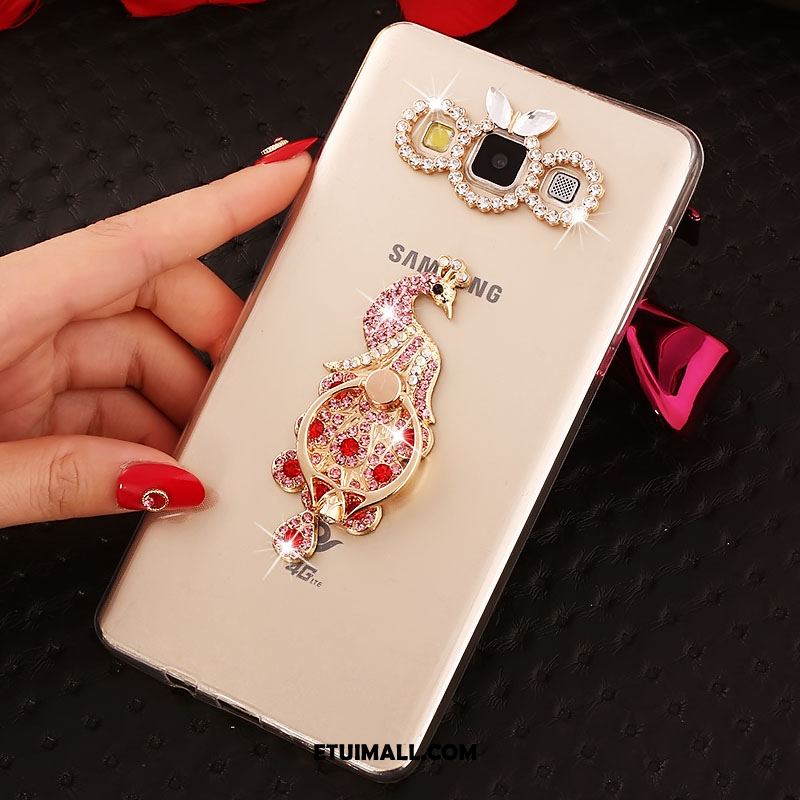 Etui Samsung Galaxy A8 Rhinestone Ring Złoto Ochraniacz Telefon Komórkowy Futerał Sklep