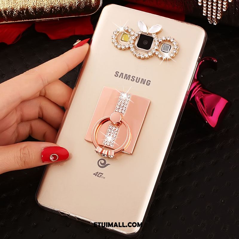 Etui Samsung Galaxy A8 Rhinestone Ring Złoto Ochraniacz Telefon Komórkowy Futerał Sklep