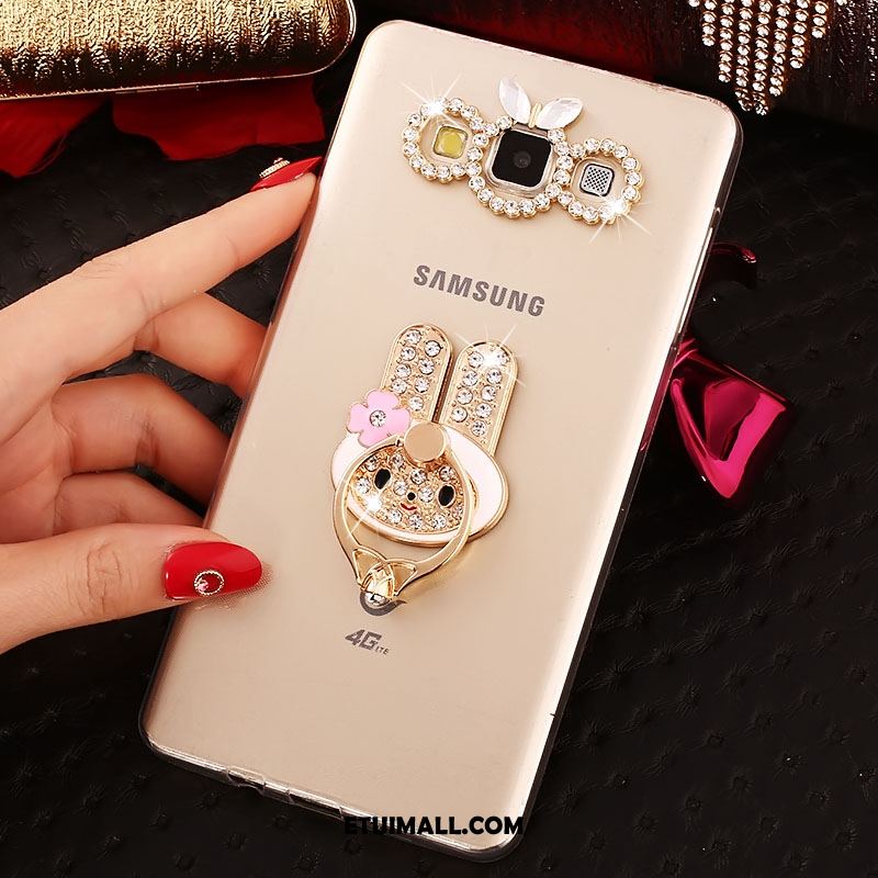 Etui Samsung Galaxy A8 Rhinestone Ring Złoto Ochraniacz Telefon Komórkowy Futerał Sklep