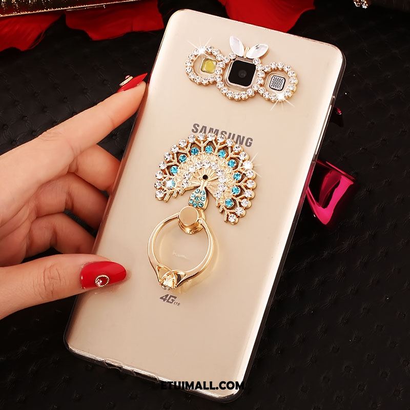 Etui Samsung Galaxy A8 Rhinestone Ring Złoto Ochraniacz Telefon Komórkowy Futerał Sklep