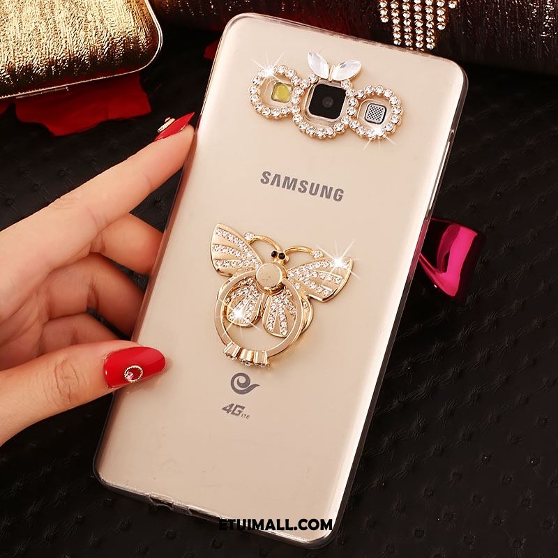 Etui Samsung Galaxy A8 Rhinestone Ring Złoto Ochraniacz Telefon Komórkowy Futerał Sklep