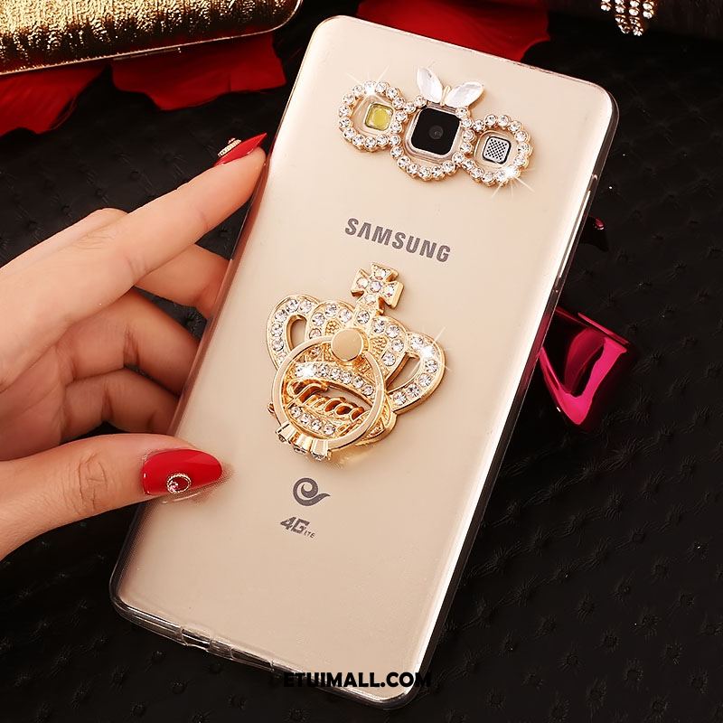 Etui Samsung Galaxy A8 Rhinestone Ring Złoto Ochraniacz Telefon Komórkowy Futerał Sklep