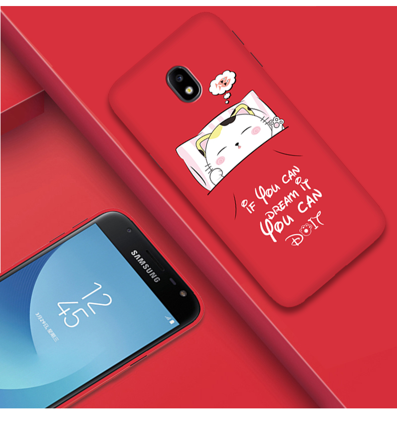 Etui Samsung Galaxy J3 2017 Piękny Miękki Telefon Komórkowy Czerwony Gwiazda Futerał Online