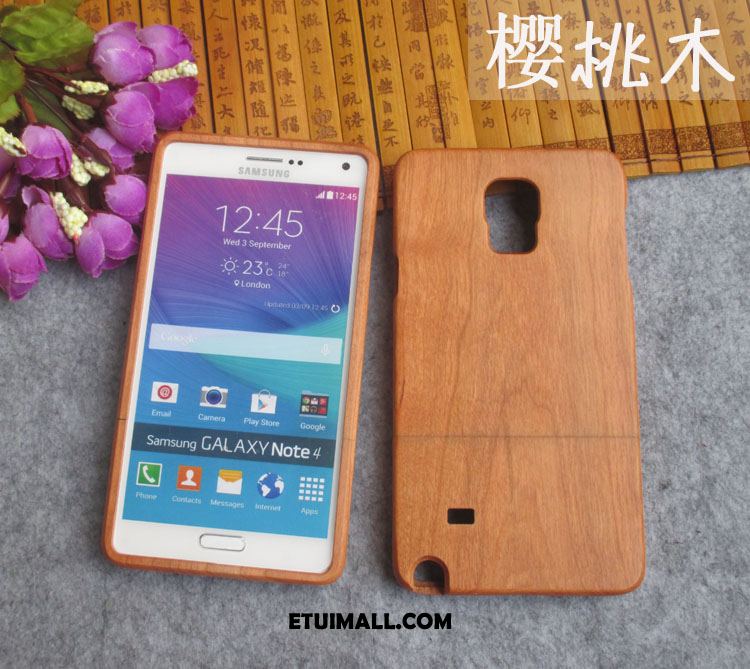 Etui Samsung Galaxy Note 4 Drewniany Z Litego Drewna Relief Telefon Komórkowy Gwiazda Futerał Tanie