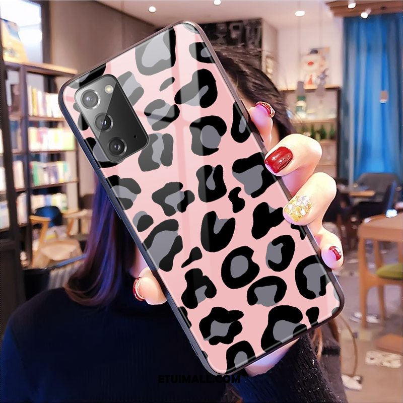 Etui Samsung Galaxy Note20 Telefon Komórkowy Lampart Gwiazda Różowe Szkło Obudowa Tanie