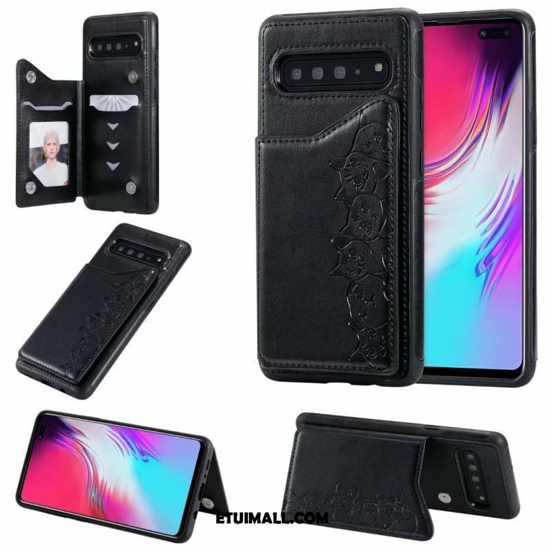 Etui Samsung Galaxy S10 5g Anti-fall Skórzany Futerał Kotek Kreskówka Purpurowy Pokrowce Tanie