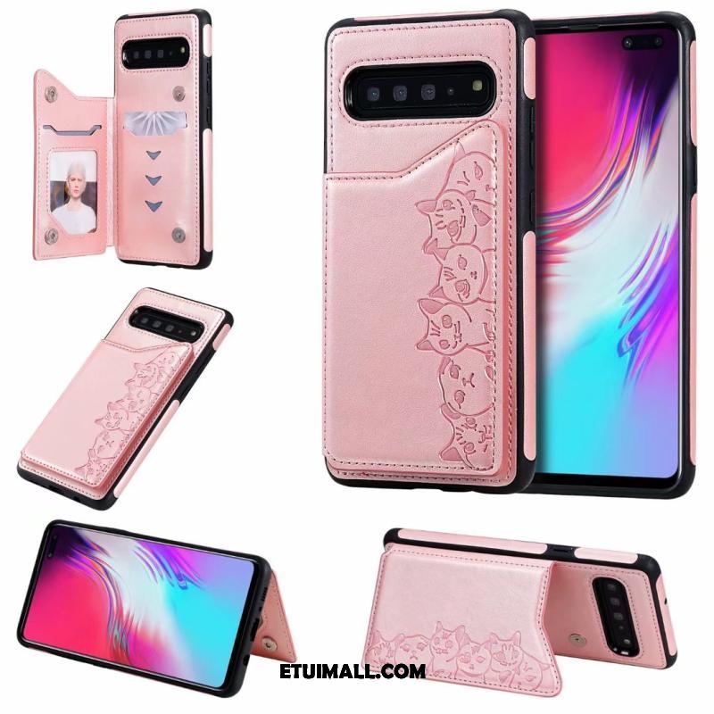 Etui Samsung Galaxy S10 5g Anti-fall Skórzany Futerał Kotek Kreskówka Purpurowy Pokrowce Tanie