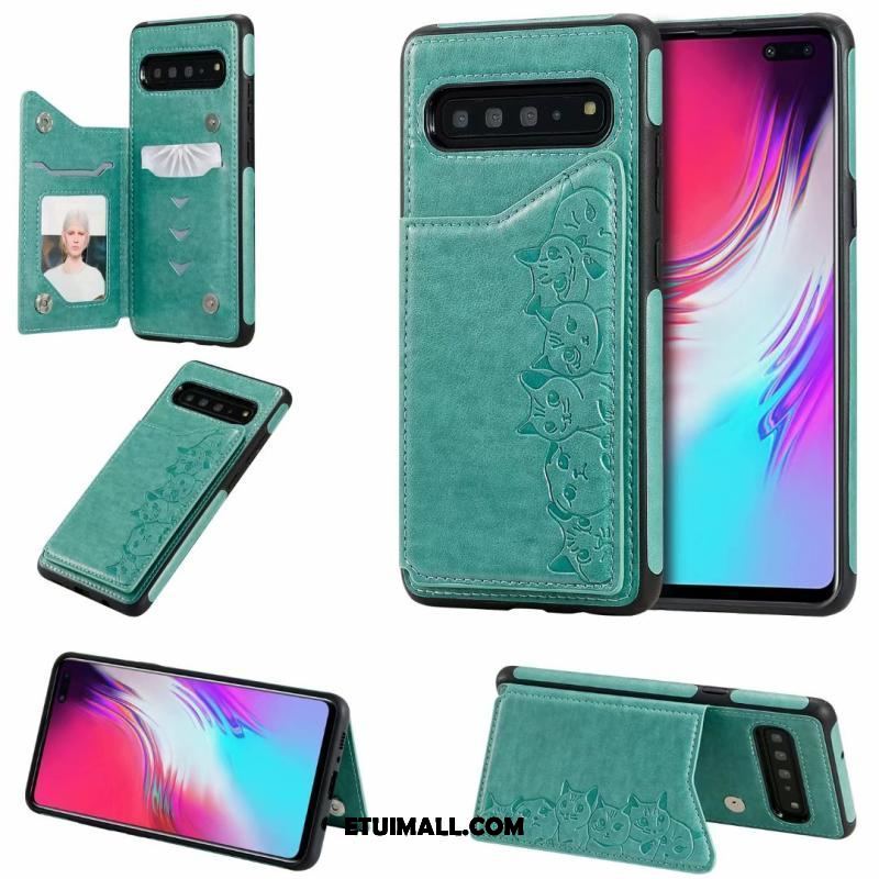 Etui Samsung Galaxy S10 5g Anti-fall Skórzany Futerał Kotek Kreskówka Purpurowy Pokrowce Tanie