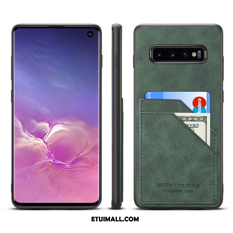 Etui Samsung Galaxy S10 Zielony Silikonowe Gwiazda Prawdziwa Skóra Karta Obudowa Sklep