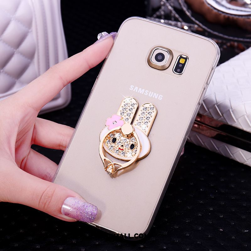 Etui Samsung Galaxy S6 Edge Mały Rhinestone Gwiazda Biały Przezroczysty Obudowa Tanie