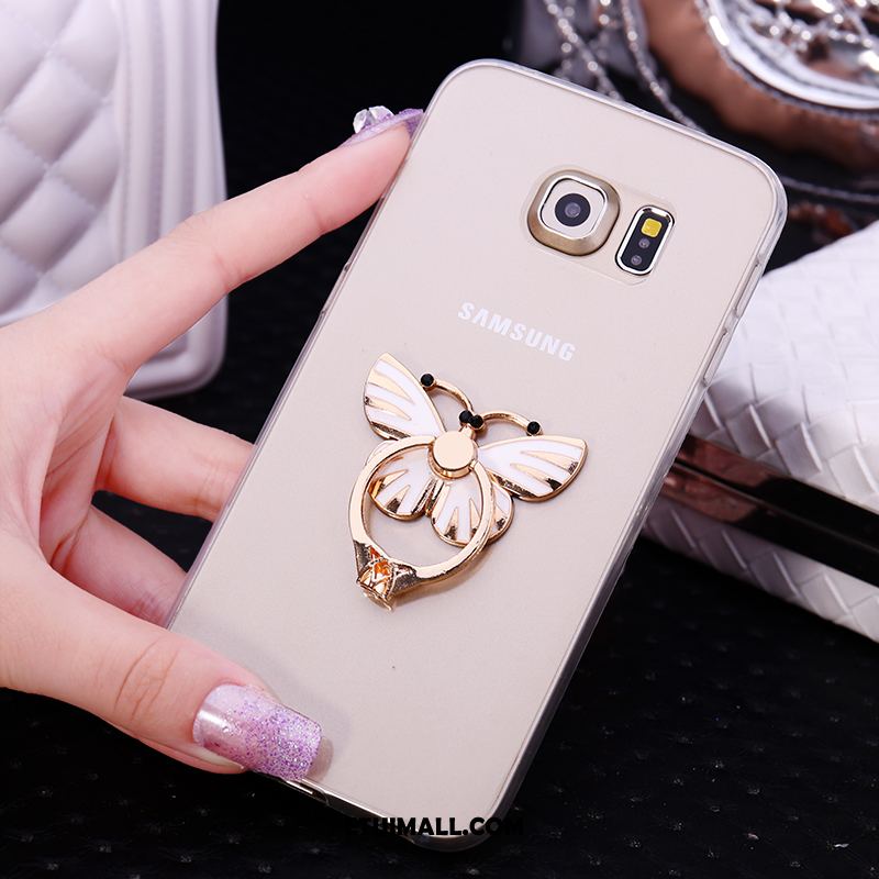 Etui Samsung Galaxy S6 Edge Mały Rhinestone Gwiazda Biały Przezroczysty Obudowa Tanie