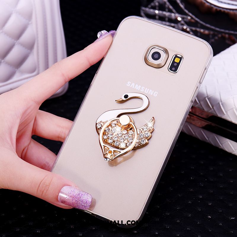 Etui Samsung Galaxy S6 Edge Mały Rhinestone Gwiazda Biały Przezroczysty Obudowa Tanie