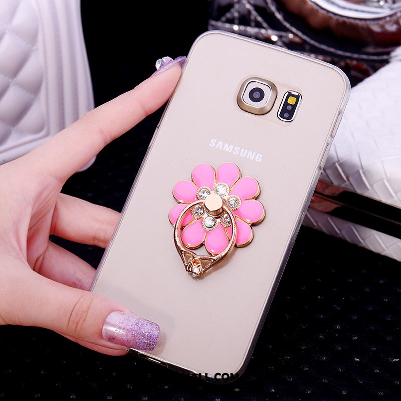 Etui Samsung Galaxy S6 Edge Mały Rhinestone Gwiazda Biały Przezroczysty Obudowa Tanie