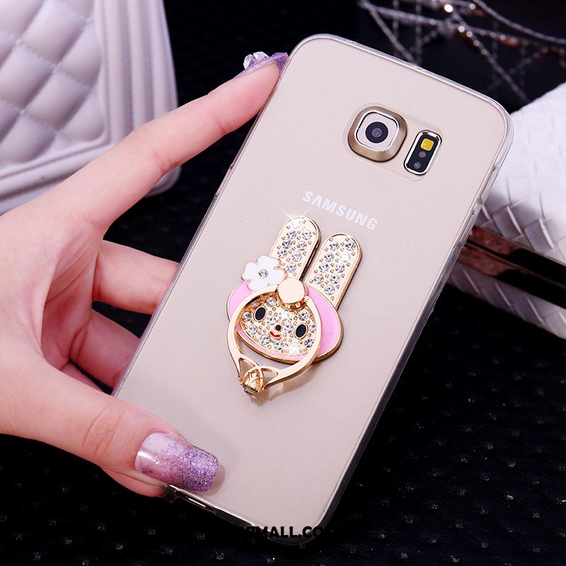 Etui Samsung Galaxy S6 Edge Mały Rhinestone Gwiazda Biały Przezroczysty Obudowa Tanie