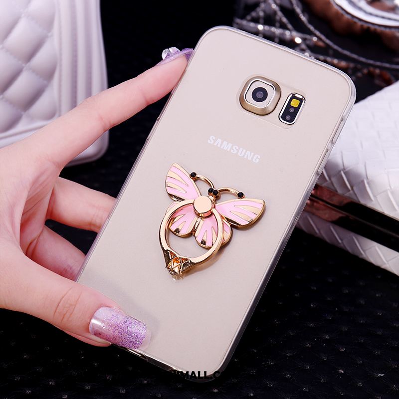 Etui Samsung Galaxy S6 Edge Mały Rhinestone Gwiazda Biały Przezroczysty Obudowa Tanie