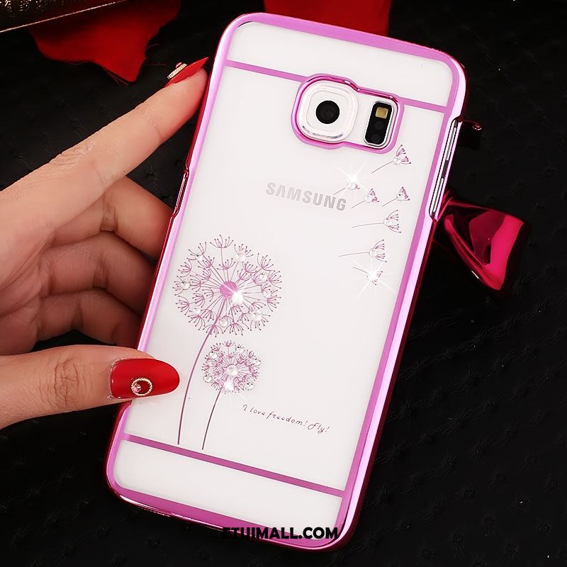 Etui Samsung Galaxy S6 Edge Przezroczysty Rhinestone Trudno Złoto Ochraniacz Futerał Tanie