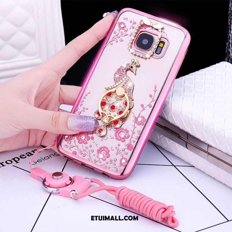 Etui Samsung Galaxy S6 Miękki Ochraniacz Pawie Silikonowe Rhinestone Pokrowce Tanie