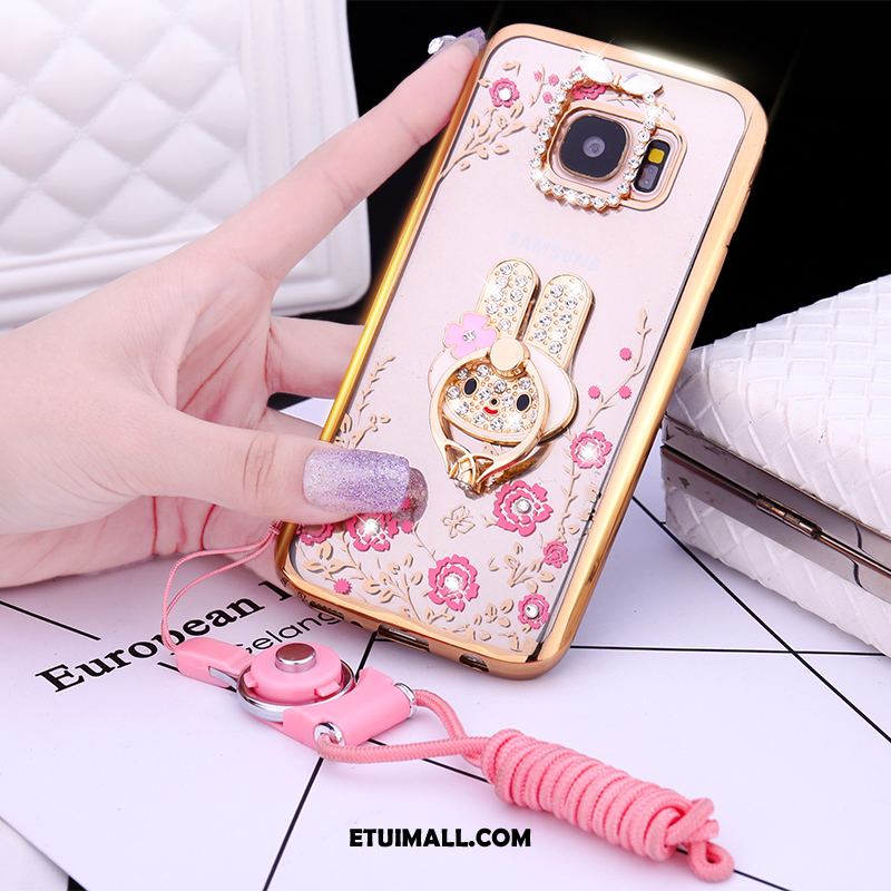 Etui Samsung Galaxy S6 Miękki Ochraniacz Pawie Silikonowe Rhinestone Pokrowce Tanie