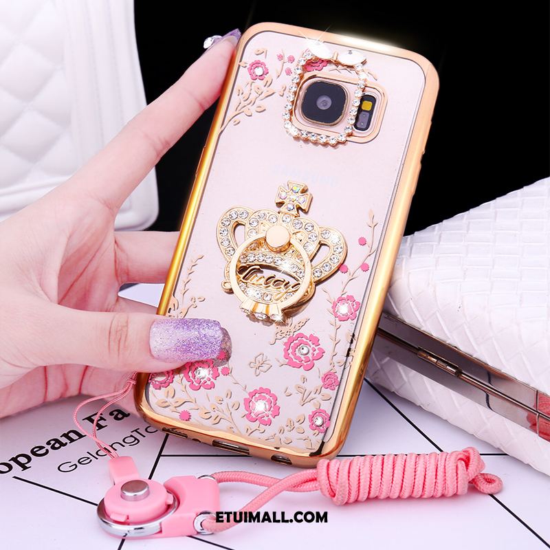 Etui Samsung Galaxy S6 Miękki Ochraniacz Pawie Silikonowe Rhinestone Pokrowce Tanie