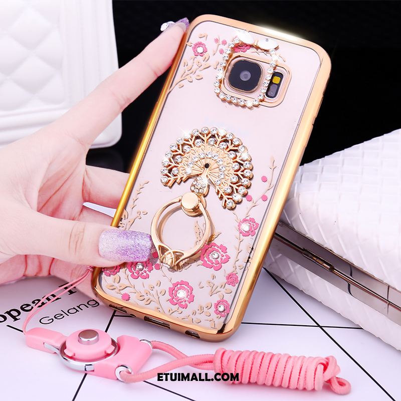 Etui Samsung Galaxy S6 Miękki Ochraniacz Pawie Silikonowe Rhinestone Pokrowce Tanie