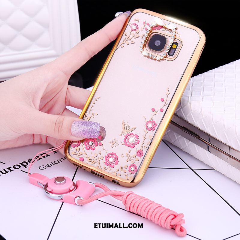 Etui Samsung Galaxy S6 Miękki Ochraniacz Pawie Silikonowe Rhinestone Pokrowce Tanie