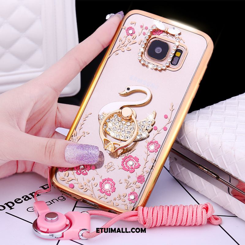 Etui Samsung Galaxy S6 Miękki Ochraniacz Pawie Silikonowe Rhinestone Pokrowce Tanie