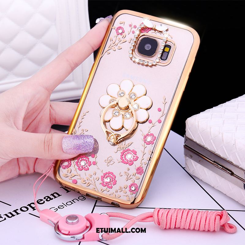 Etui Samsung Galaxy S6 Miękki Ochraniacz Pawie Silikonowe Rhinestone Pokrowce Tanie