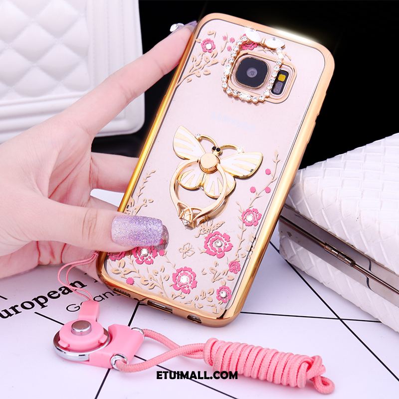 Etui Samsung Galaxy S6 Miękki Ochraniacz Pawie Silikonowe Rhinestone Pokrowce Tanie