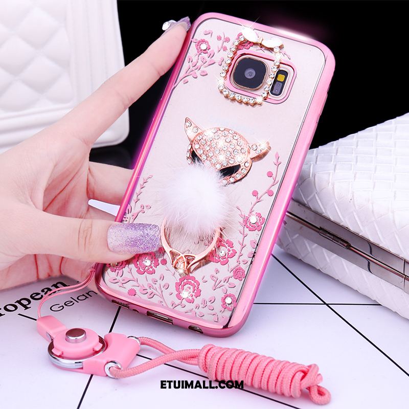 Etui Samsung Galaxy S6 Miękki Ochraniacz Pawie Silikonowe Rhinestone Pokrowce Tanie