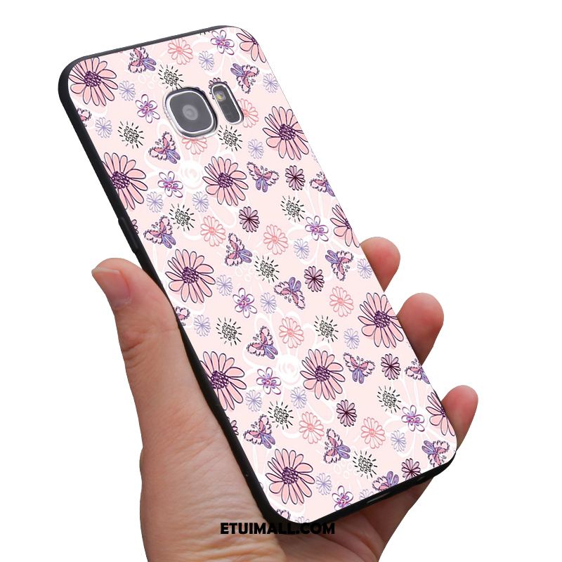 Etui Samsung Galaxy S6 Niebieski Silikonowe Miękki Sztuka Kwiaty Futerał Dyskont