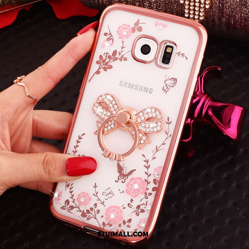 Etui Samsung Galaxy S6 Różowe Złoto Czerwony Gwiazda Telefon Komórkowy Ochraniacz Futerał Tanie