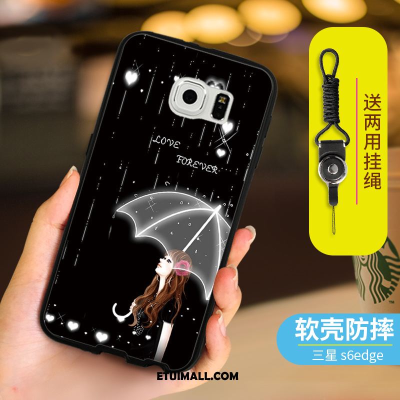 Etui Samsung Galaxy S6 Telefon Komórkowy Anti-fall Wiszące Ozdoby Silikonowe Czarny Pokrowce Sklep