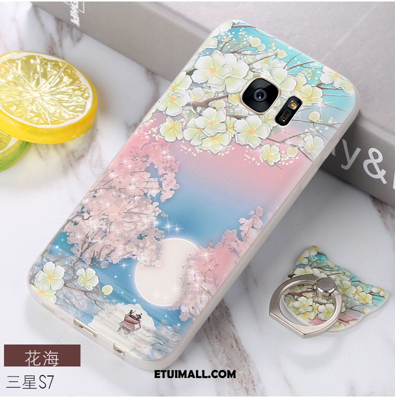 Etui Samsung Galaxy S7 Anti-fall Kwiatowa Telefon Komórkowy Proszek Miękki Obudowa Tanie