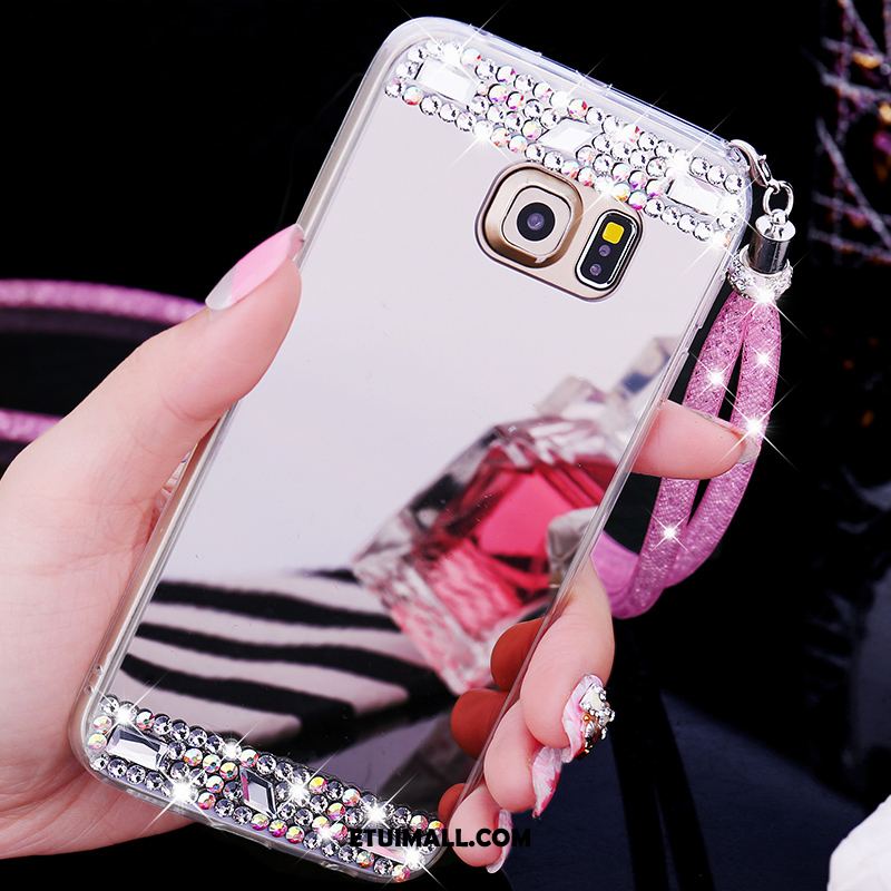 Etui Samsung Galaxy S7 Edge Złoto Telefon Komórkowy Gwiazda Kryształ Lustro Pokrowce Tanie