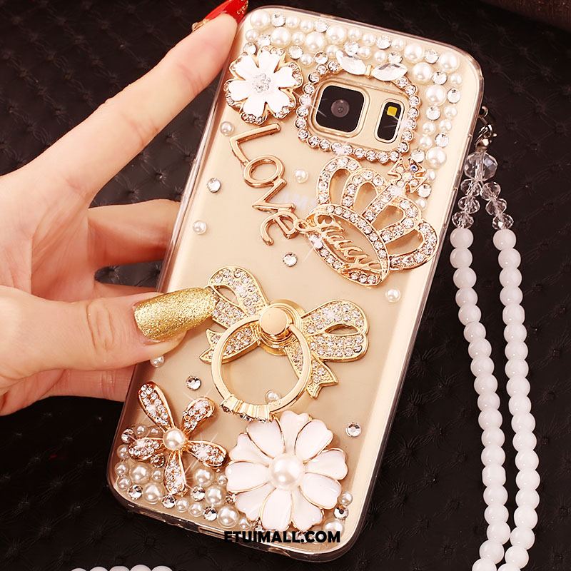 Etui Samsung Galaxy S7 Wspornik Mały Pawie Rhinestone Czerwony Futerał Sprzedam