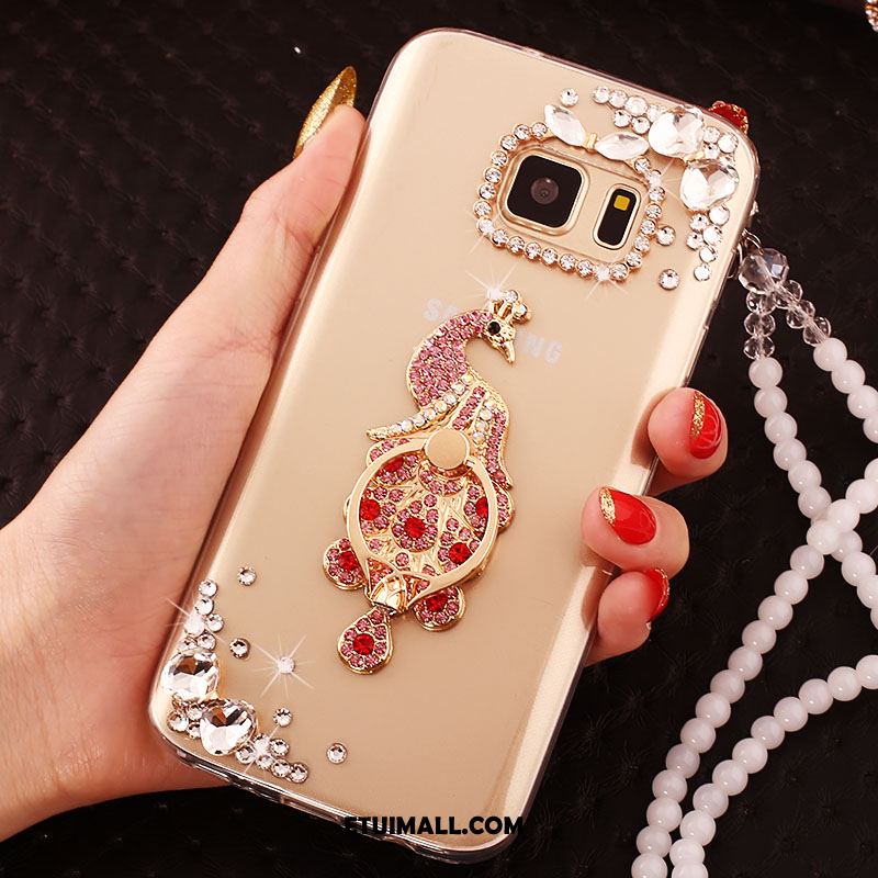 Etui Samsung Galaxy S7 Wspornik Mały Pawie Rhinestone Czerwony Futerał Sprzedam