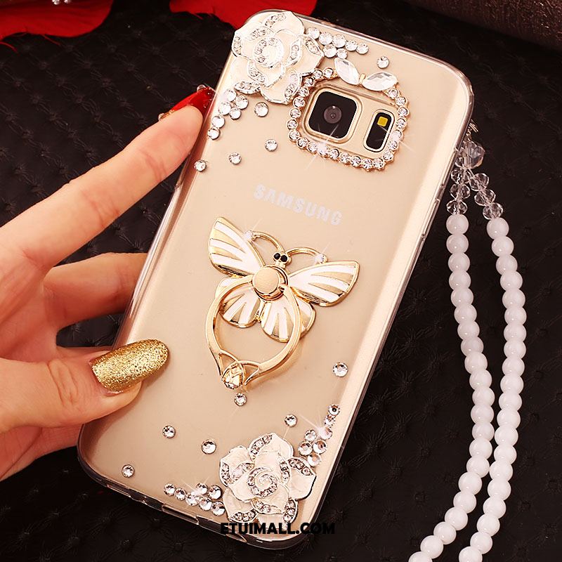 Etui Samsung Galaxy S7 Wspornik Mały Pawie Rhinestone Czerwony Futerał Sprzedam