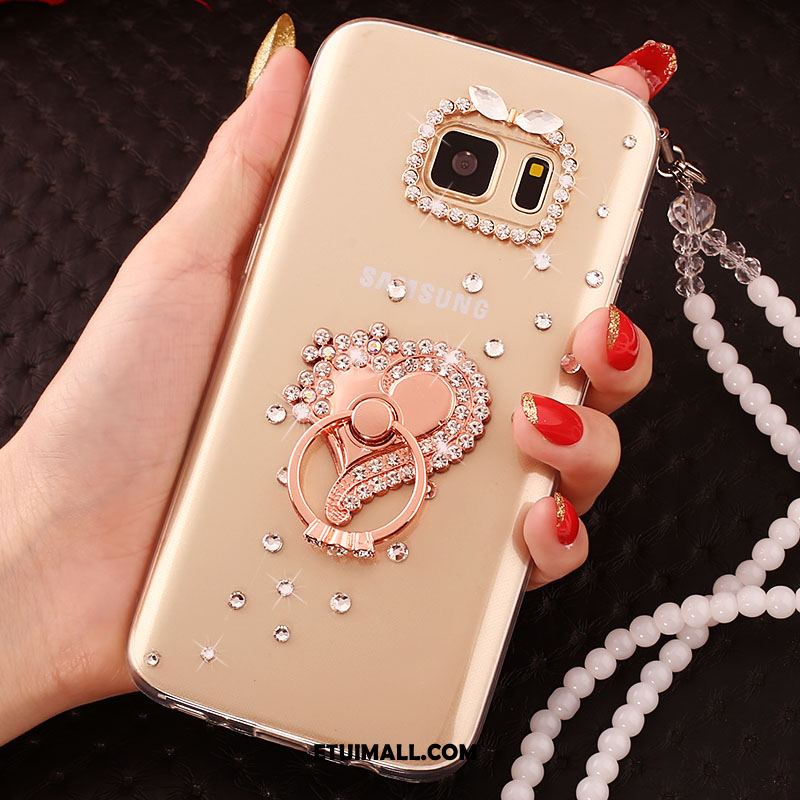 Etui Samsung Galaxy S7 Wspornik Mały Pawie Rhinestone Czerwony Futerał Sprzedam