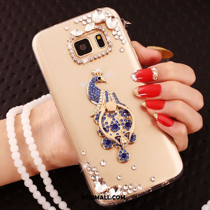 Etui Samsung Galaxy S7 Wspornik Mały Pawie Rhinestone Czerwony Futerał Sprzedam