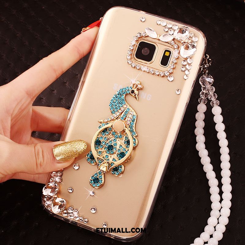 Etui Samsung Galaxy S7 Wspornik Mały Pawie Rhinestone Czerwony Futerał Sprzedam