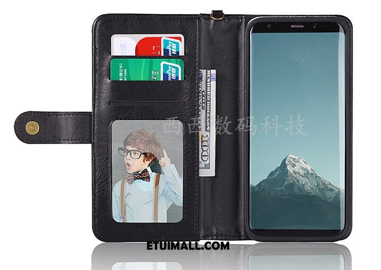 Etui Samsung Galaxy S8+ Czerwony Telefon Komórkowy Pakiet Kart Skórzany Futerał Gwiazda Obudowa Tanie