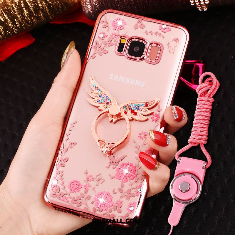 Etui Samsung Galaxy S8 Rhinestone Złoto Niebieski Ochraniacz Pawie Futerał Sklep