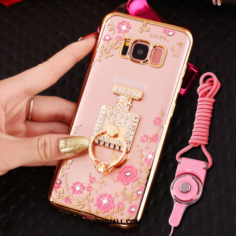 Etui Samsung Galaxy S8 Rhinestone Złoto Niebieski Ochraniacz Pawie Futerał Sklep